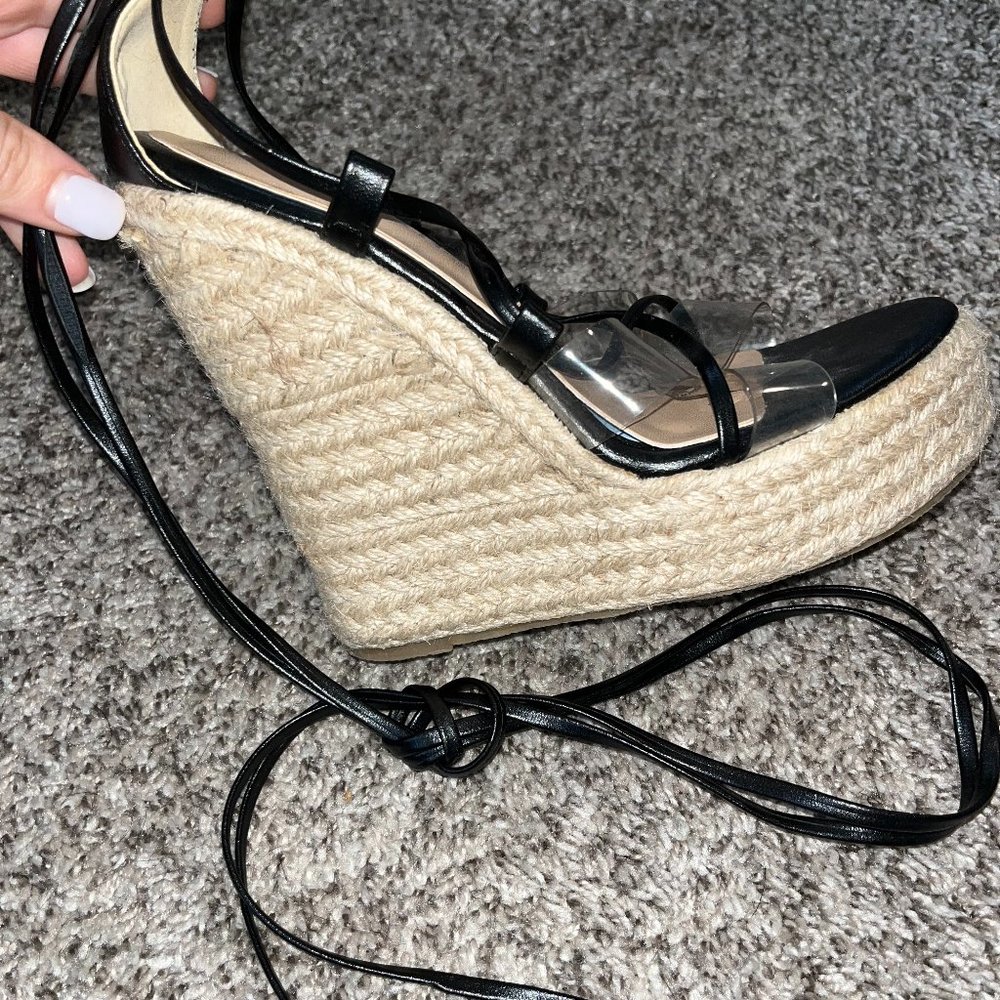 Lace Up Wedge Heels